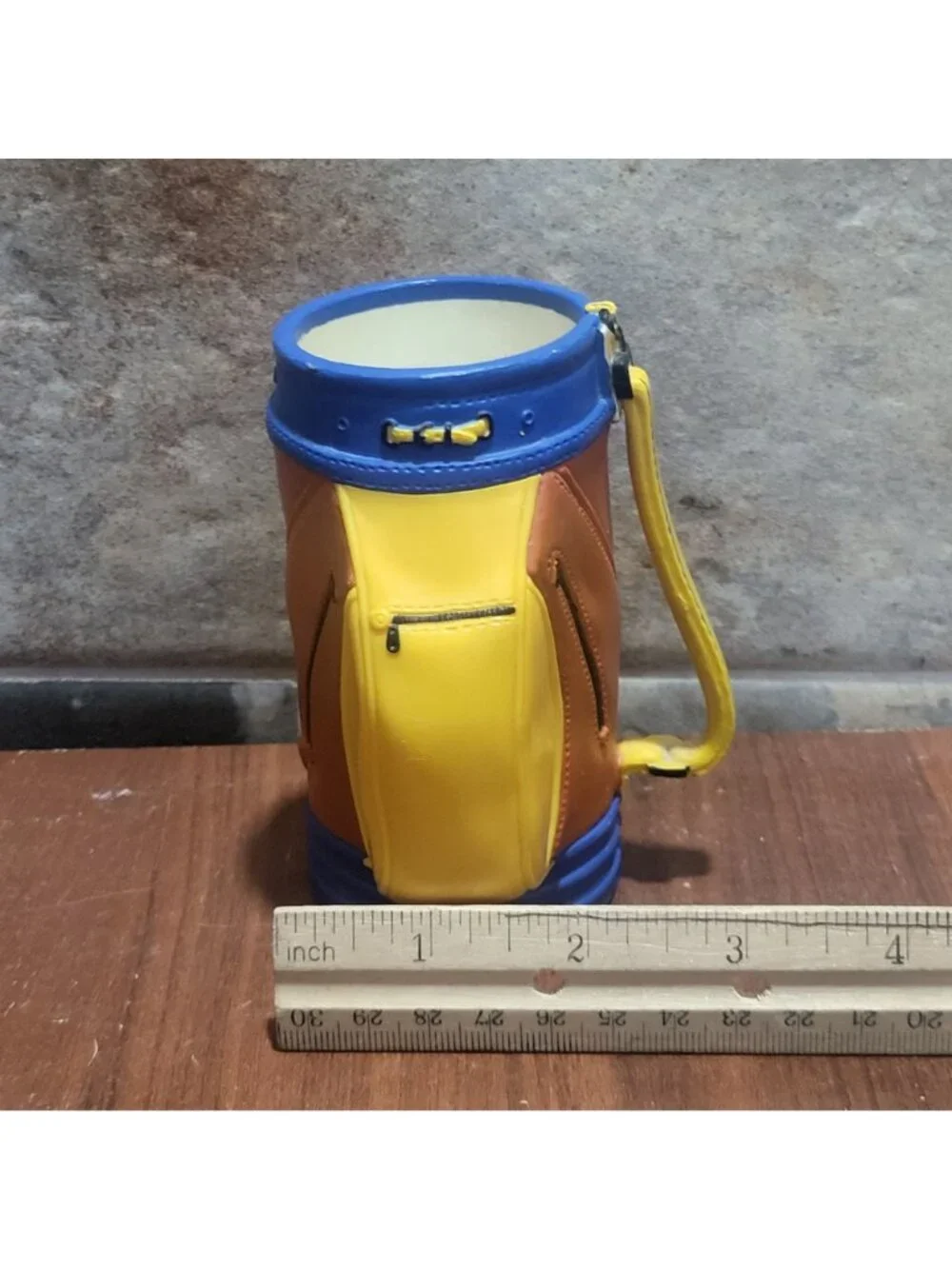 Vintage American Greetings AGC Plastic Golf Bag Miniature Novelty Desk Caddy Pen